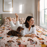 DachyCharm Dachshund Lovely Delight Quilt 3-Piece Set