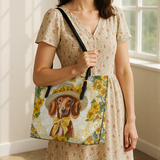 DachyCharm Sunshine Doxie Leather Tote Bag