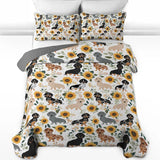 DachyCharm Golden Blossoms Quilt 3-Piece Set