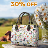DachyCharm Floral Parade Personalized Leather Bag