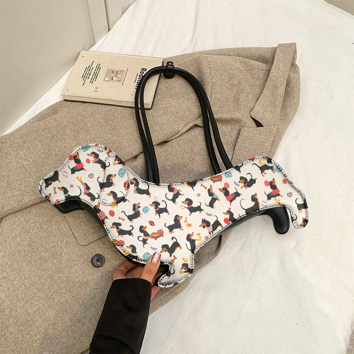Cute Dachshund Shape Leather Bag