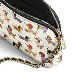 DachyCharm Dachshund Troupe Leather Crossbody Bag