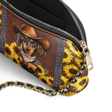 DachyCharm Sunflower Cowboy Leather Crossbody Bag