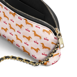 DachyCharm Pink Pupcake Leather Crossbody Bag