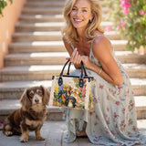 DachyCharm Garden Bliss Personalized Leather Bag