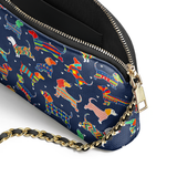 DachyCharm Doxie Fiesta Leather Crossbody Bag