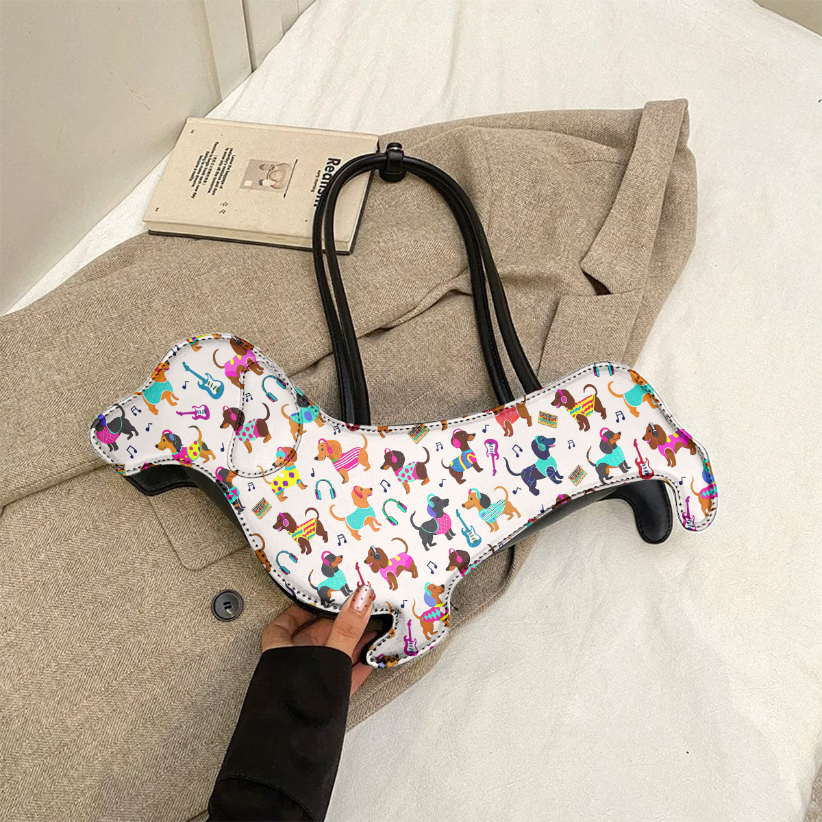 Cute Dachshund Shape Leather Bag