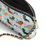 DachyCharm Doxie Garden Leather Crossbody Bag
