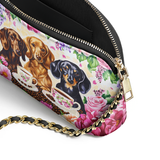 DachyCharm Weenie Coffee Leather Crossbody Bag