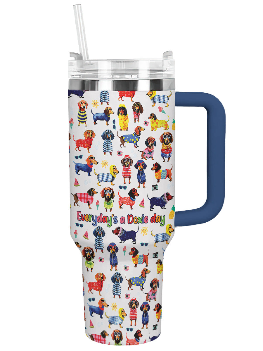 DachyCharm Doxie Holiday Personalized Tumbler