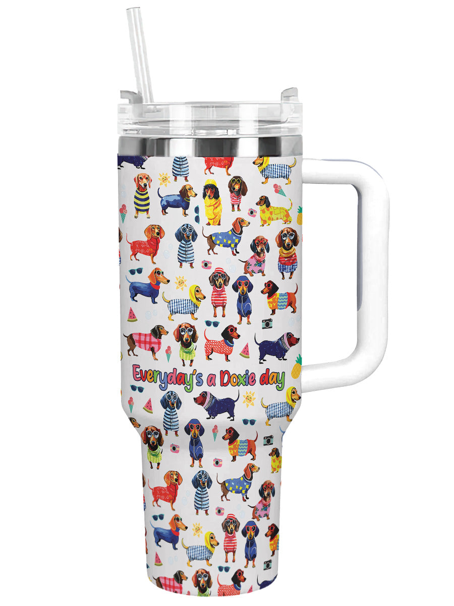 DachyCharm Doxie Holiday Personalized Tumbler