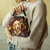 DachyCharm Velvet Pup Leather Satchel Bag