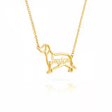 Dachycharm The Fine Line Dachshund Portrait – Custom Dog Outline Handcrafted Necklace