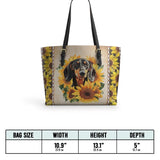 DachyCharm Sunbeam Pup Leather Tote Bag