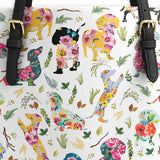 DachyCharm Floral Parade Leather Tote Bag